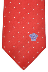 Versace Tie Red Silver Genuine