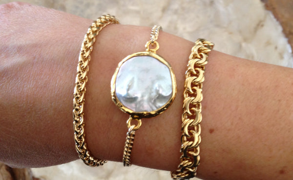 Mother of Pearls Bracelet - Gold or Silver – Long Lost Jewelry