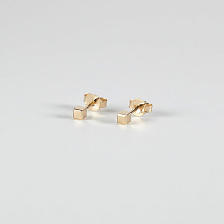 cube studs in 14K gold