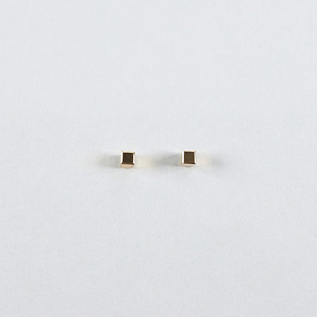 cube studs in 14K gold