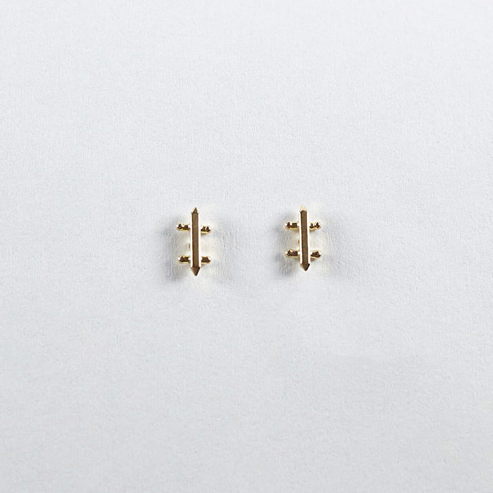 handmade 14K gold multi bar earrings