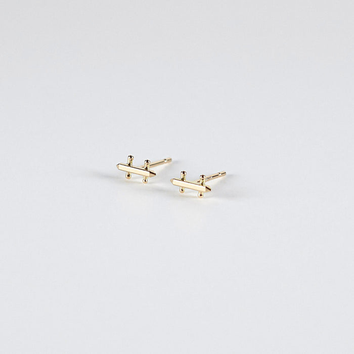 handmade 14K gold multi bar earrings