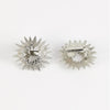 vintage mid century star metal clip earrings silver