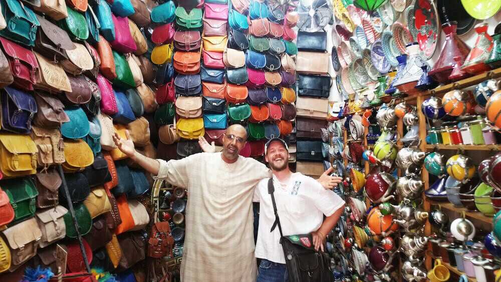 adam french in a souk in marrakech