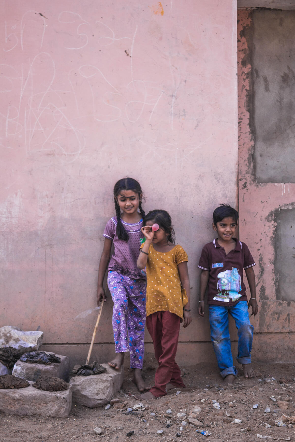 Kids playing in the streets of  Kutch
