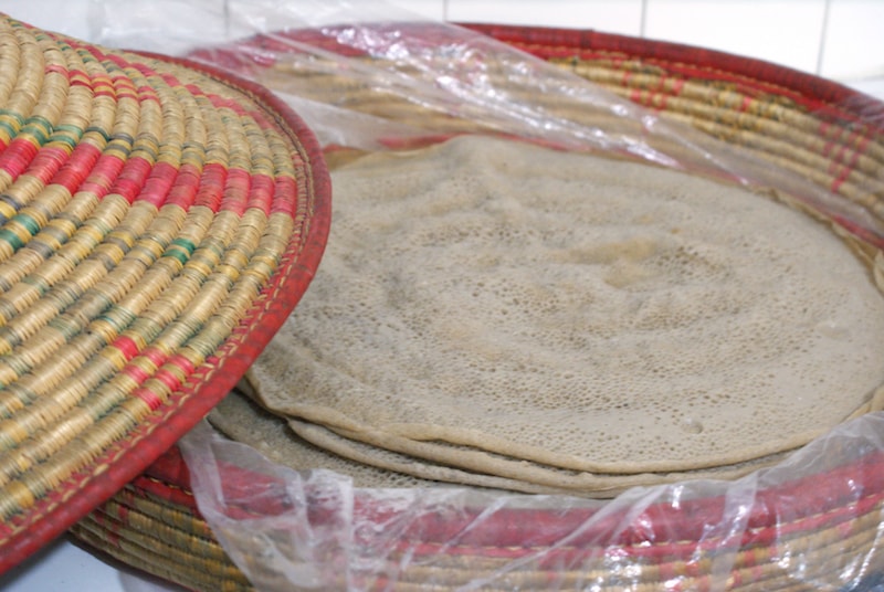 Freshly cooked injera