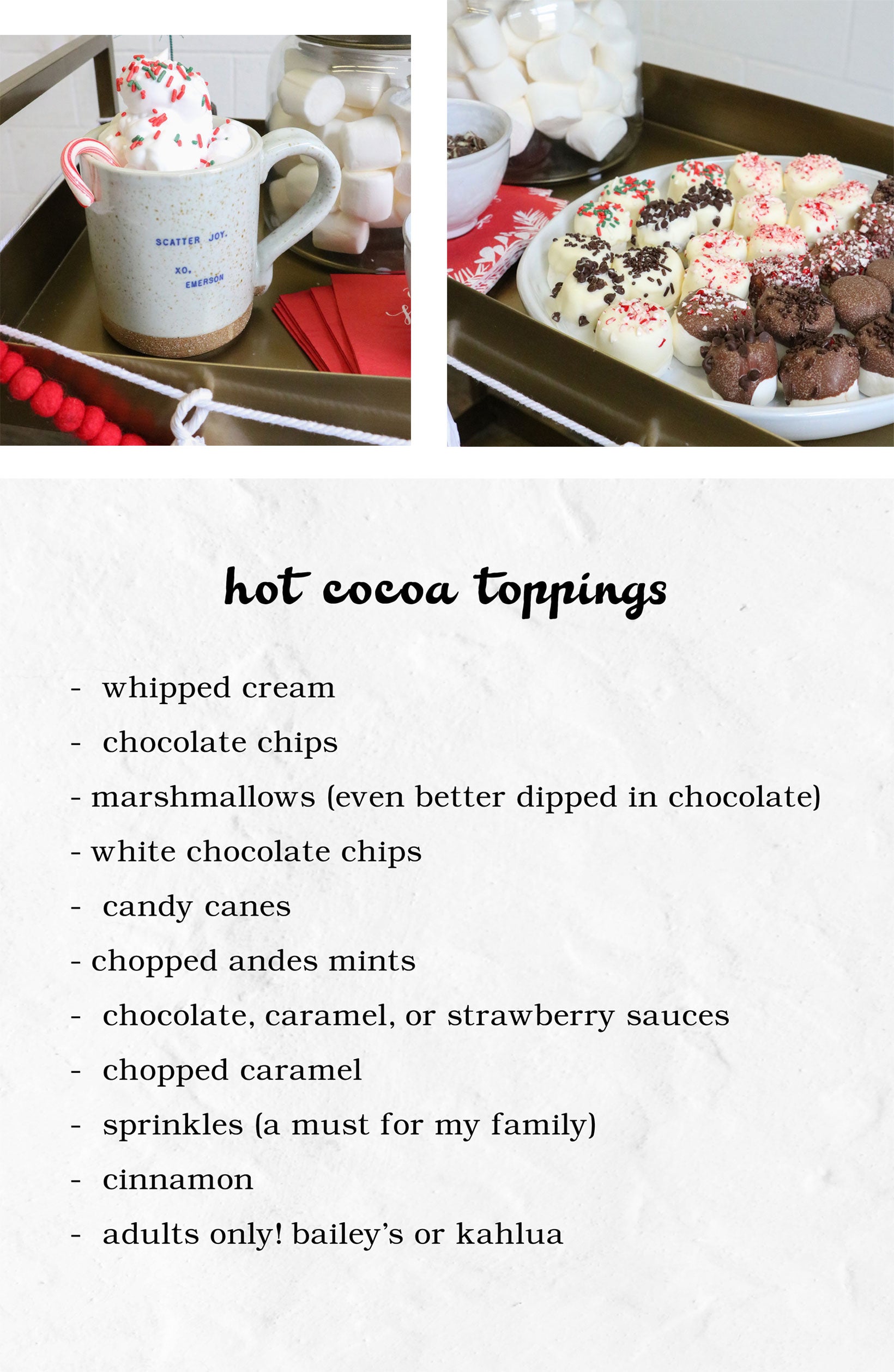 Hot Cocoa Topping Ideas
