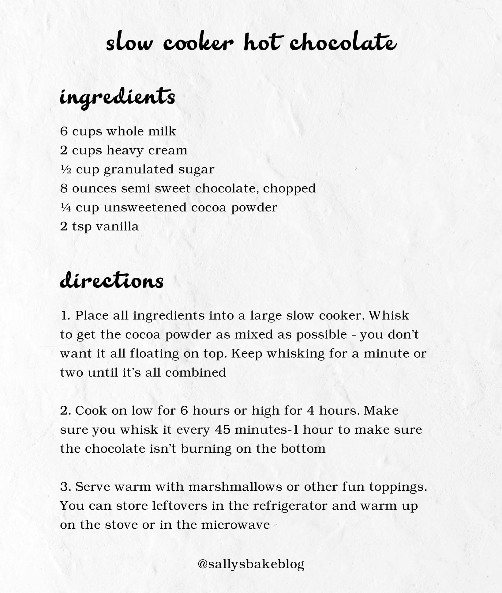 Crockpot Hot Cocoa Recipe