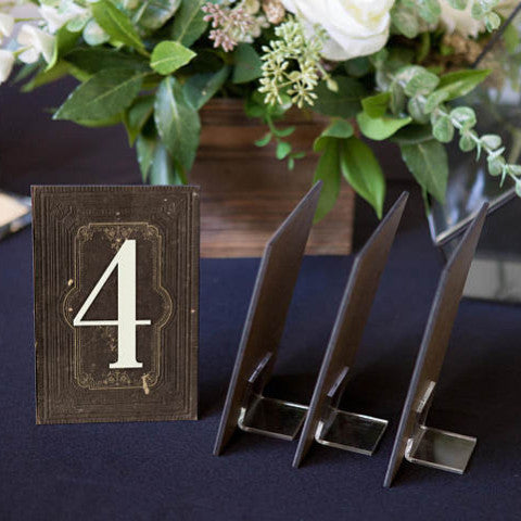 Vintage Book Table Numbers on Stands