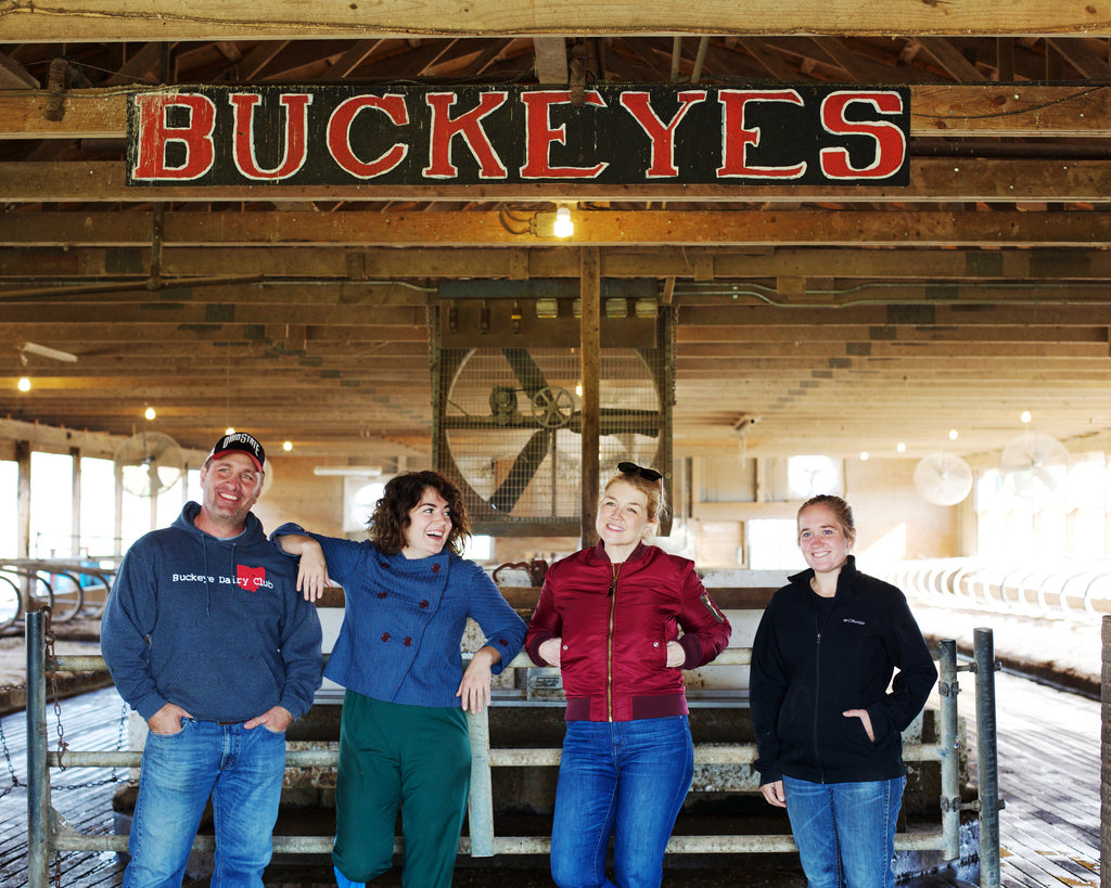 Jeni Britton Bauer and Ellen Bennett at Waterman Dairy Farm, Ohio State University