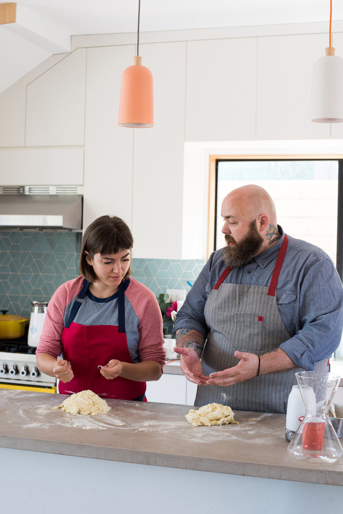 Evan Funke & Ellen Bennett making fresh pasta dough