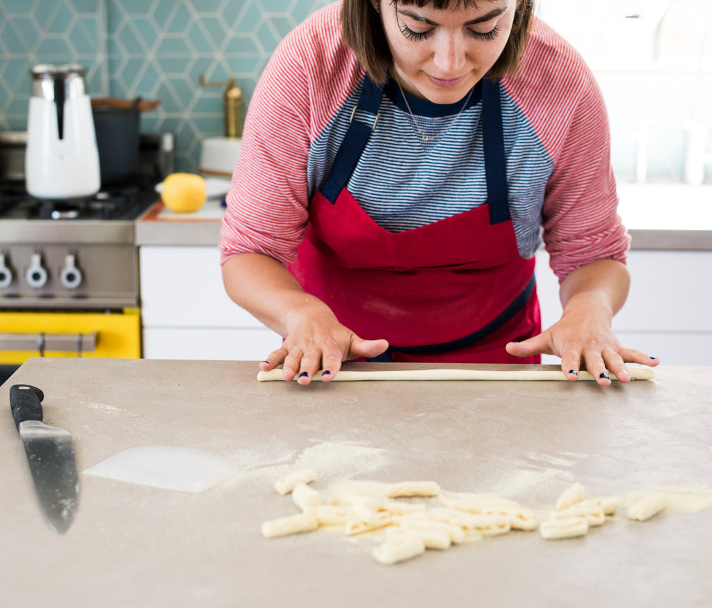 Ellen Bennett rolling fresh pasta