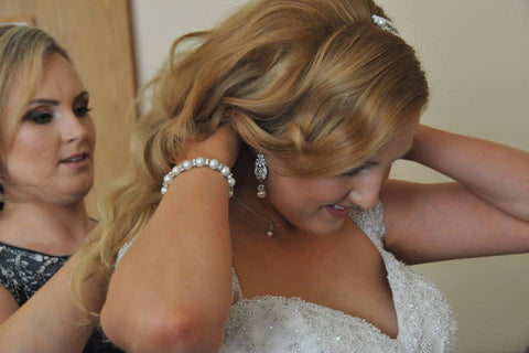 Real bride wears Marguerite earrings
