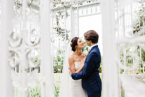 Real Bride Wears Venice Rose Gold Drape