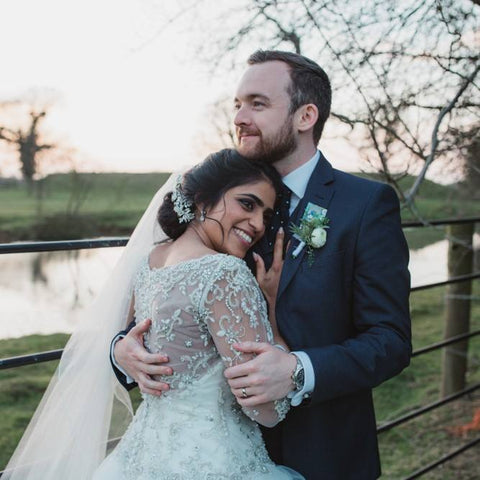 real bride wears Jenna earrings