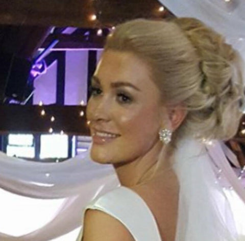 Real bride katie wears Carrie Earrings