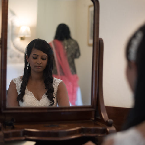 real bride wears joy comb