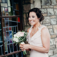 bridesmaid wears Ariel pendant