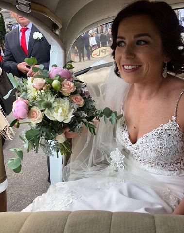 Real bride wears Tulip earrings