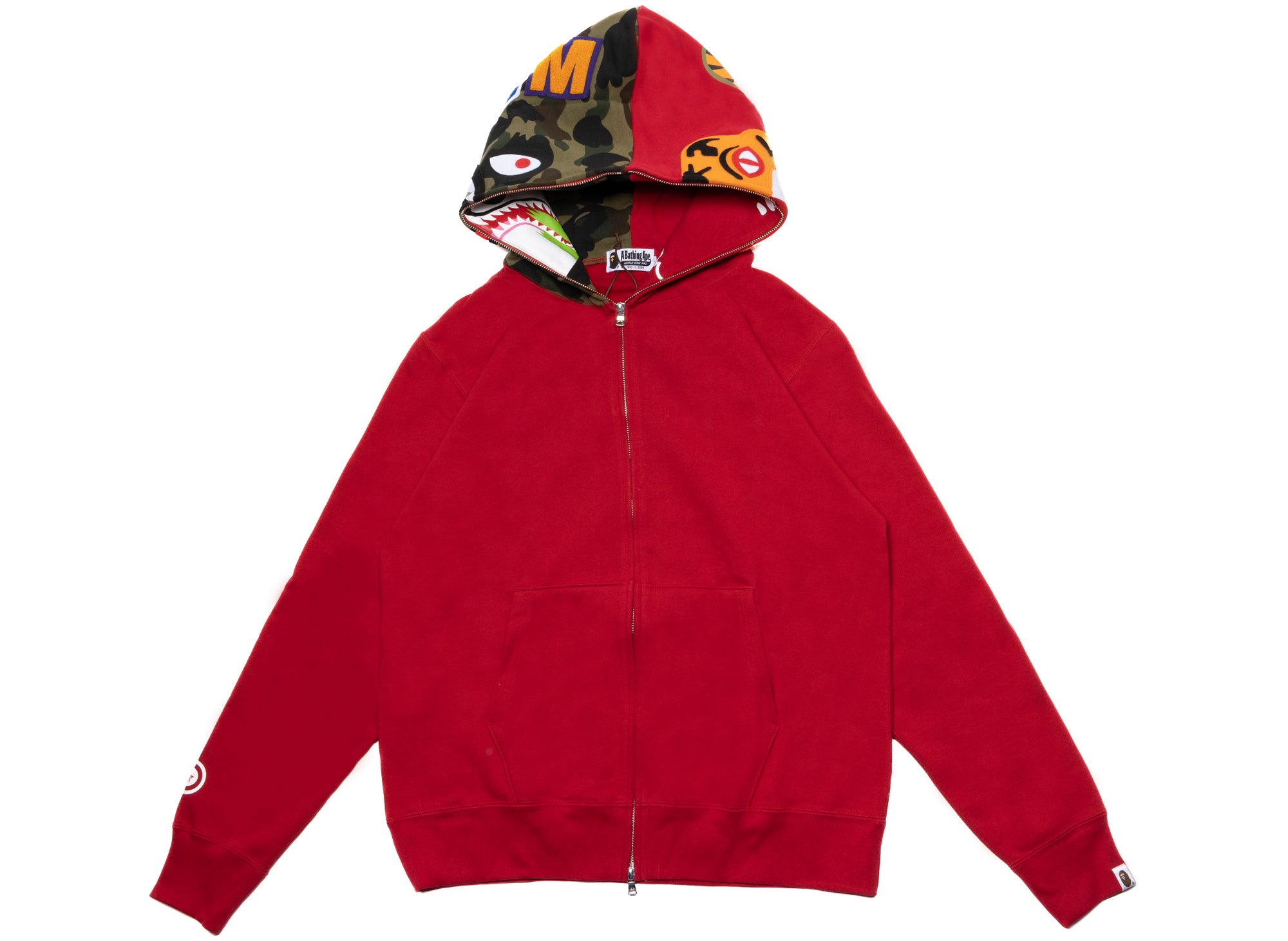 A Bathing Ape Crazy Face Full Zip Hoodie in Red xld – Oneness Boutique