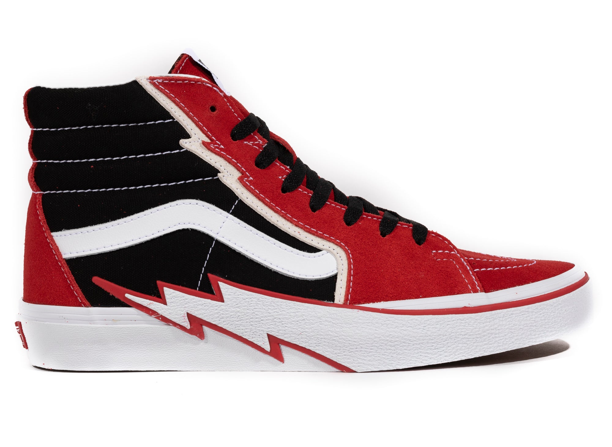 vans sk8 hi black red