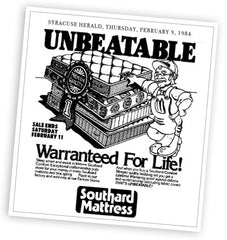 Ad for WJ Southard's lifetime warranty