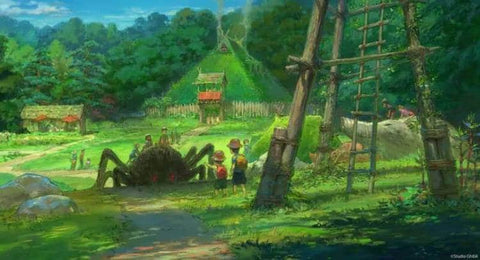 Princess Mononoke Village Concept Art from the Studio Ghibli Theme Park 