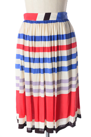 modest pleated striped skirt