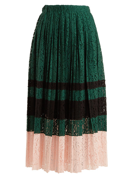 Green & blush skirt
