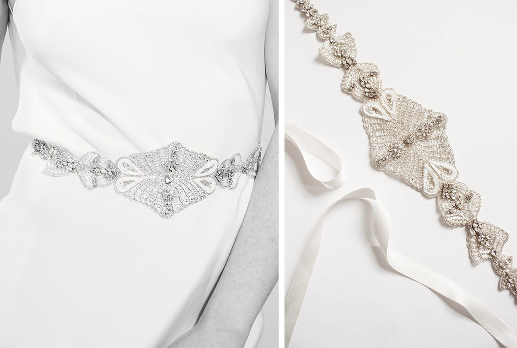 Emmy London Aurelia Bridal Belt Perfect for Simple Wedding Dresses