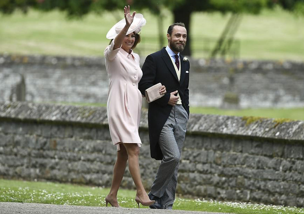 Carole Middleton in Emmy London Shoes and Clutch bag at Pippa Middleton Wedding