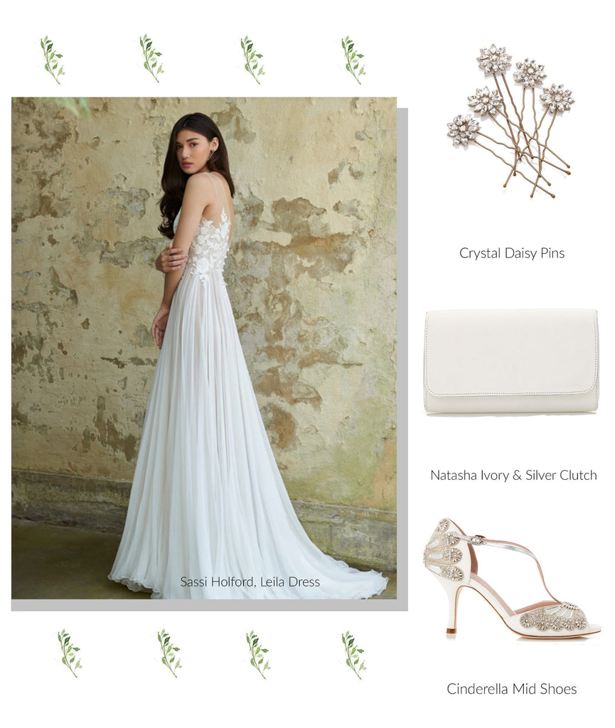 Emmy London's Opal Daisy Pins, Cinderella Heels and Natasha Ivory Clutch