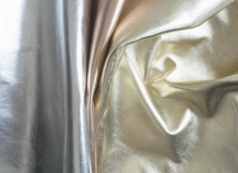Metallic Leather Swatches used in the Emmy London Collection