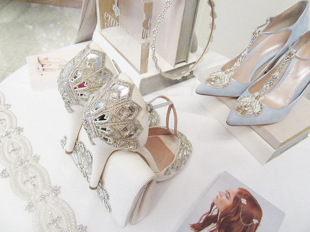 Victoria Ivory Shoes Up Close On Display at Emmy London Corinthia Catwalk Bridal Showcase