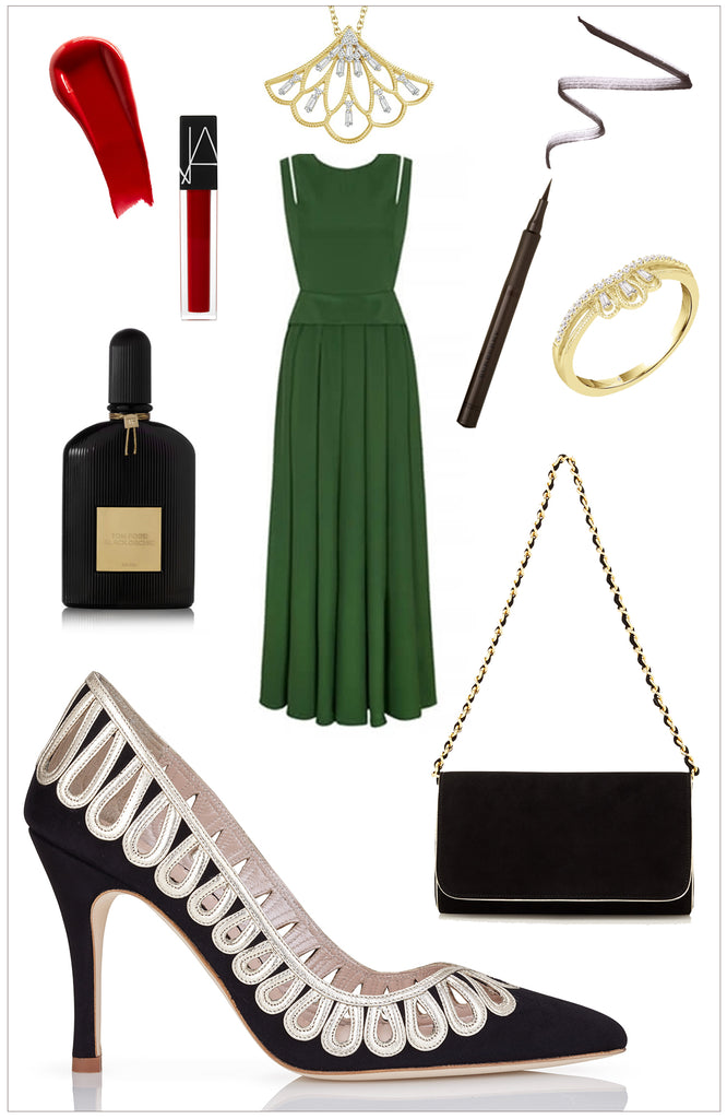 New Years Eve Out Fit Inspiration by Emmy London Luxury Shoes and Accessories