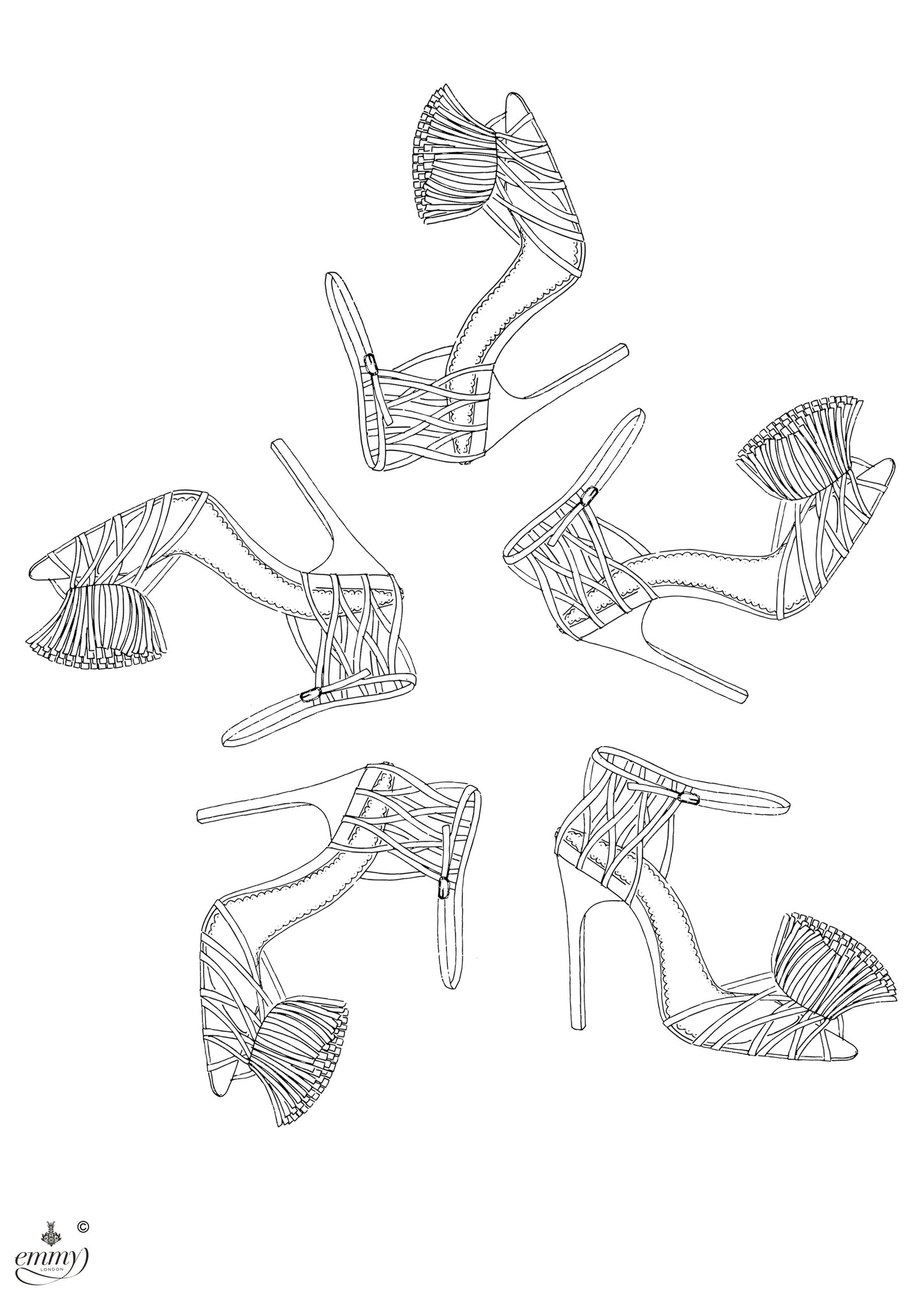 Emmy London Sandals Colouring Page