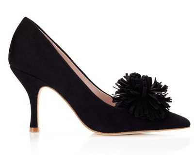 Pom Pom Shoe Clips in Black from the Emmy London Luxury Shoes and Accessory Collection