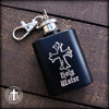 Black Holy Water Flask in Stainless Steel