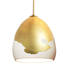 Matte White Clay & Brass Ombre Pendant Light