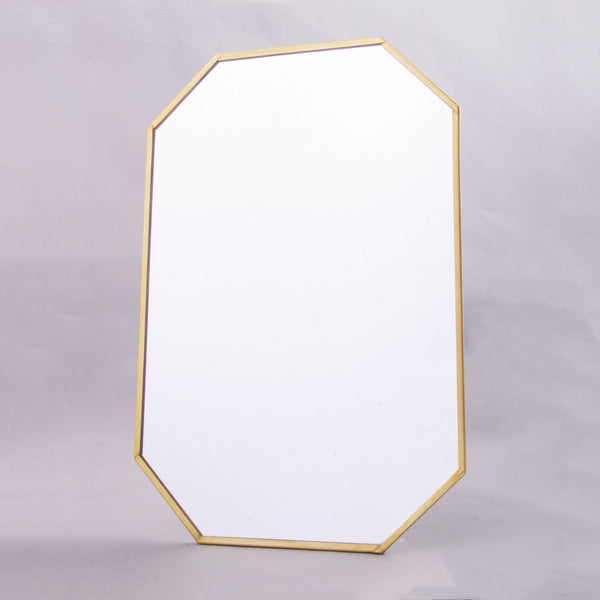Large Hexagon Hanging Mirror With Gold Trim Geometric Interior Design Trend