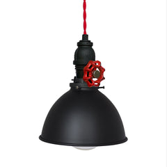 Industrial Red Valve Metal Shade Pendant Light