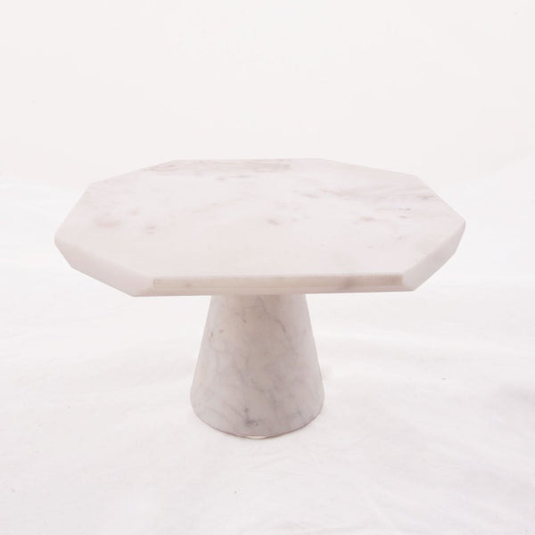 White Marble Hexagon Cake Stand - Geometric Kitchen Decor and Design Trends