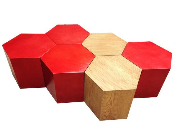Customized Handmade Geometric Hexagon Hive Tables
