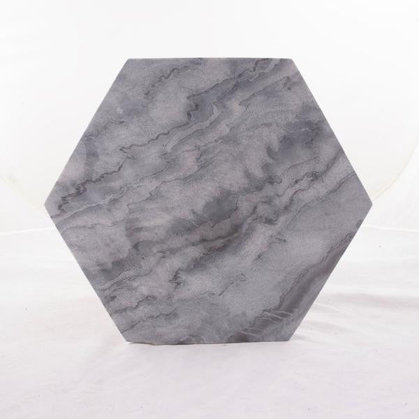 Gray Marble Hexagon Cheese Serving Board - Geometric Kitchen Decor