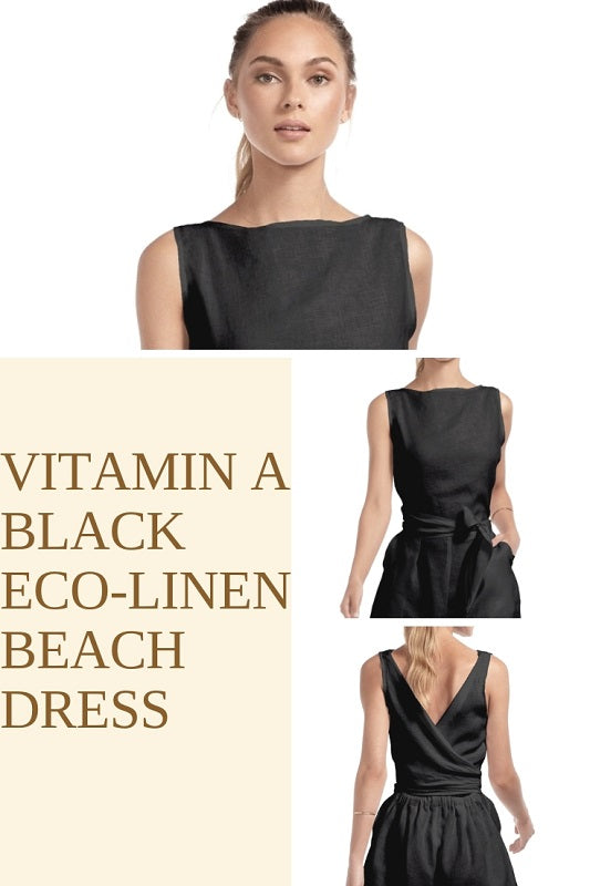 Vitamin A Black Eco-Linen Beach Dress