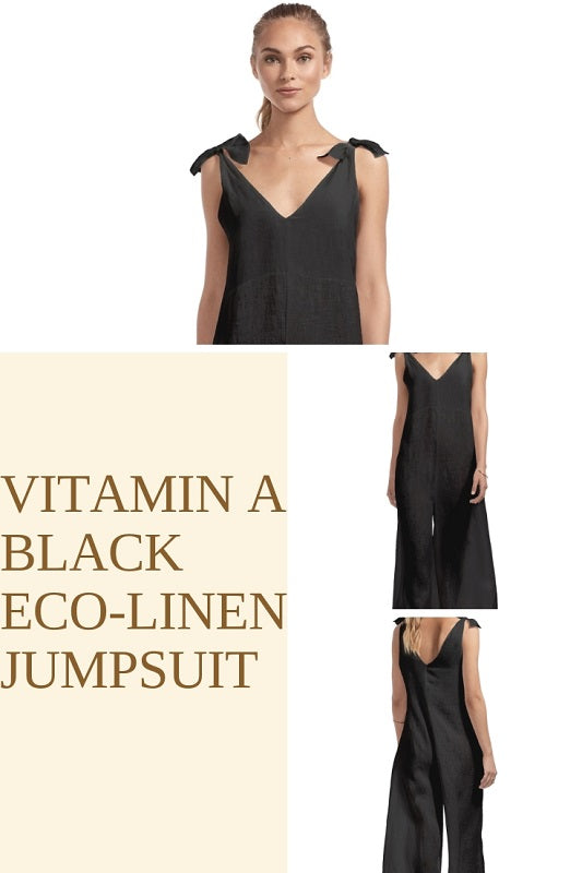 Vitamin A Black Eco-Linen Jumpsuit