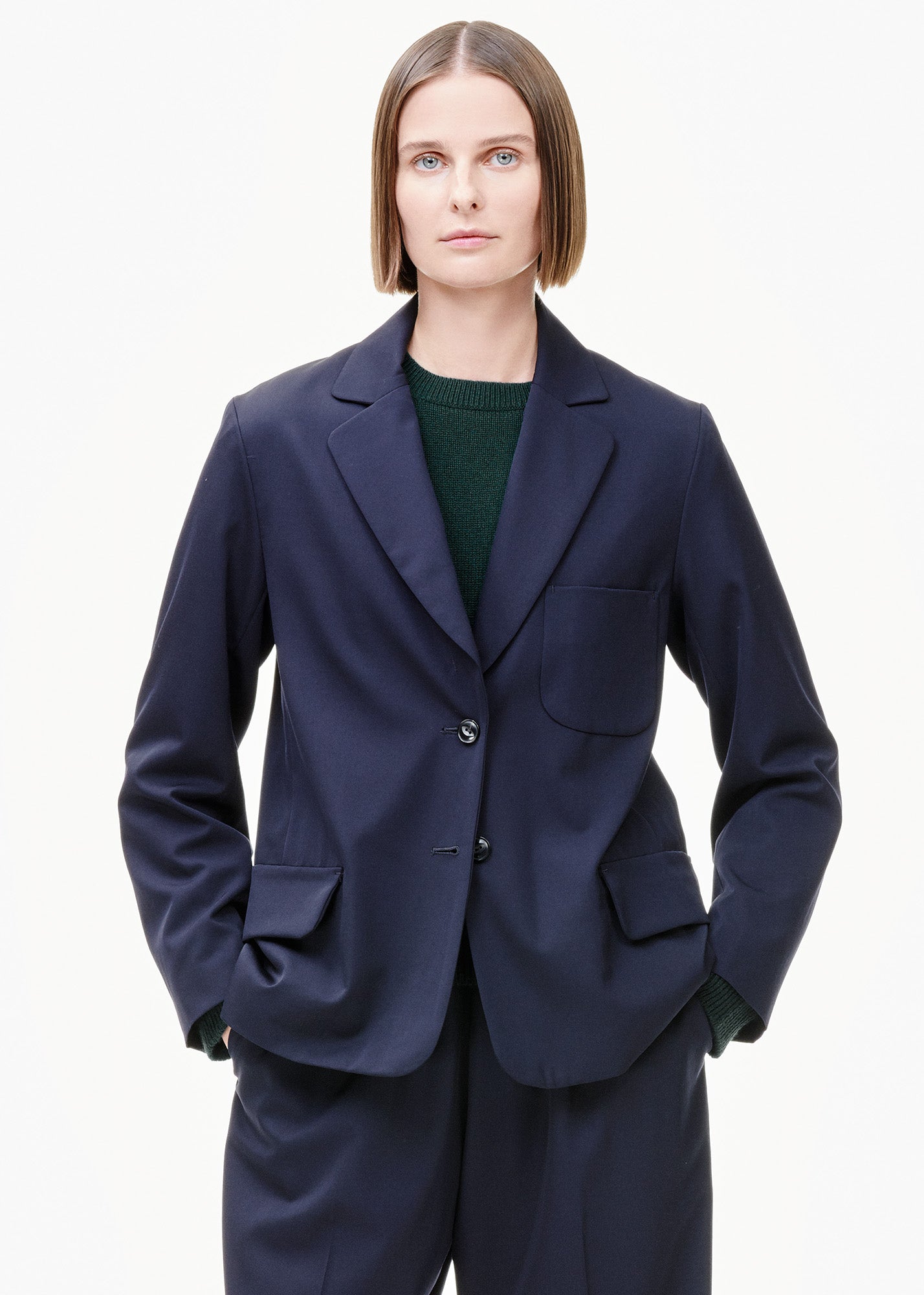 Cropped Jacket Dark Navy - TIINA the STORE