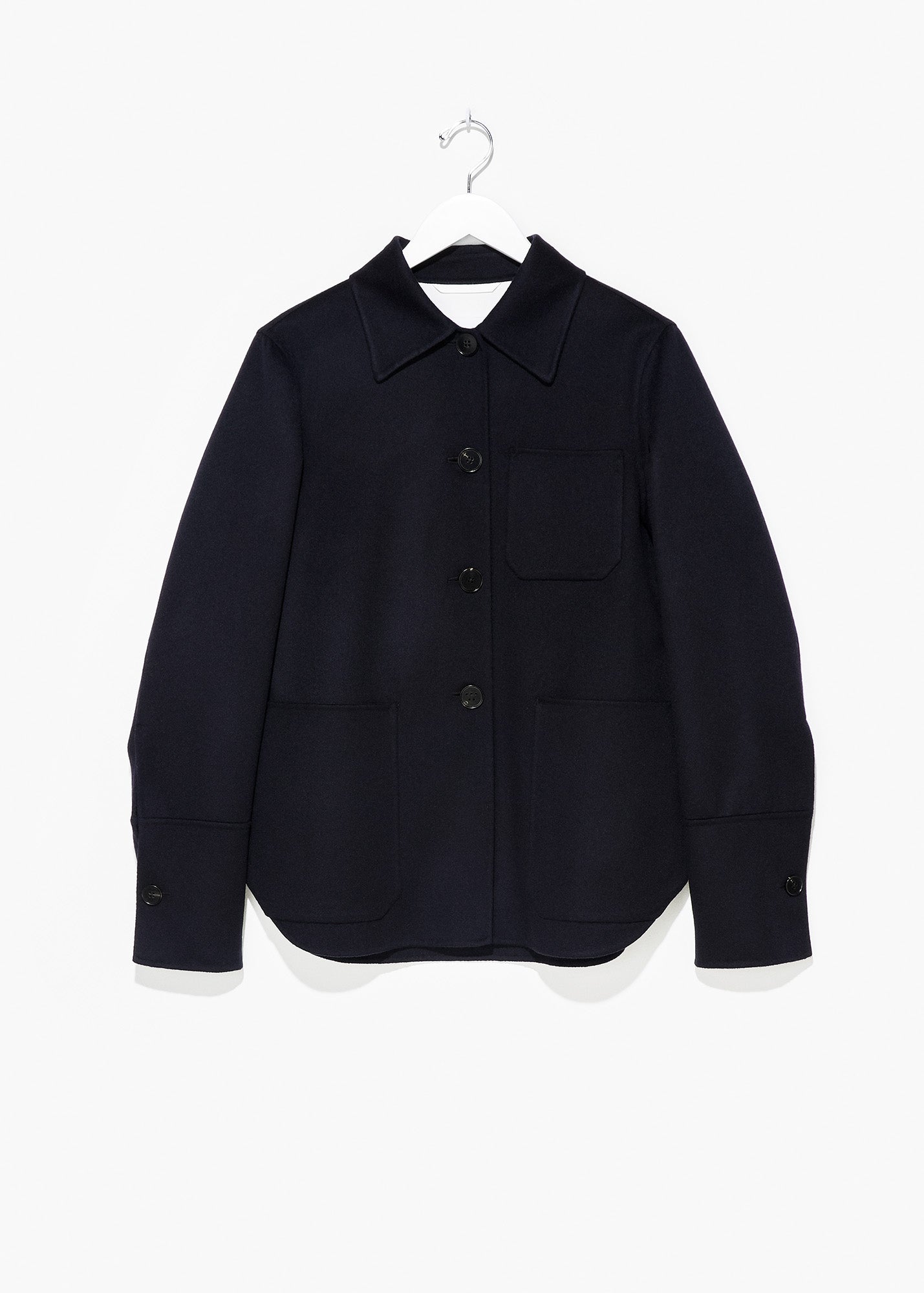 Jil Sander Double Face Cashmere Shirt Jacket Navy | Tiina The Store