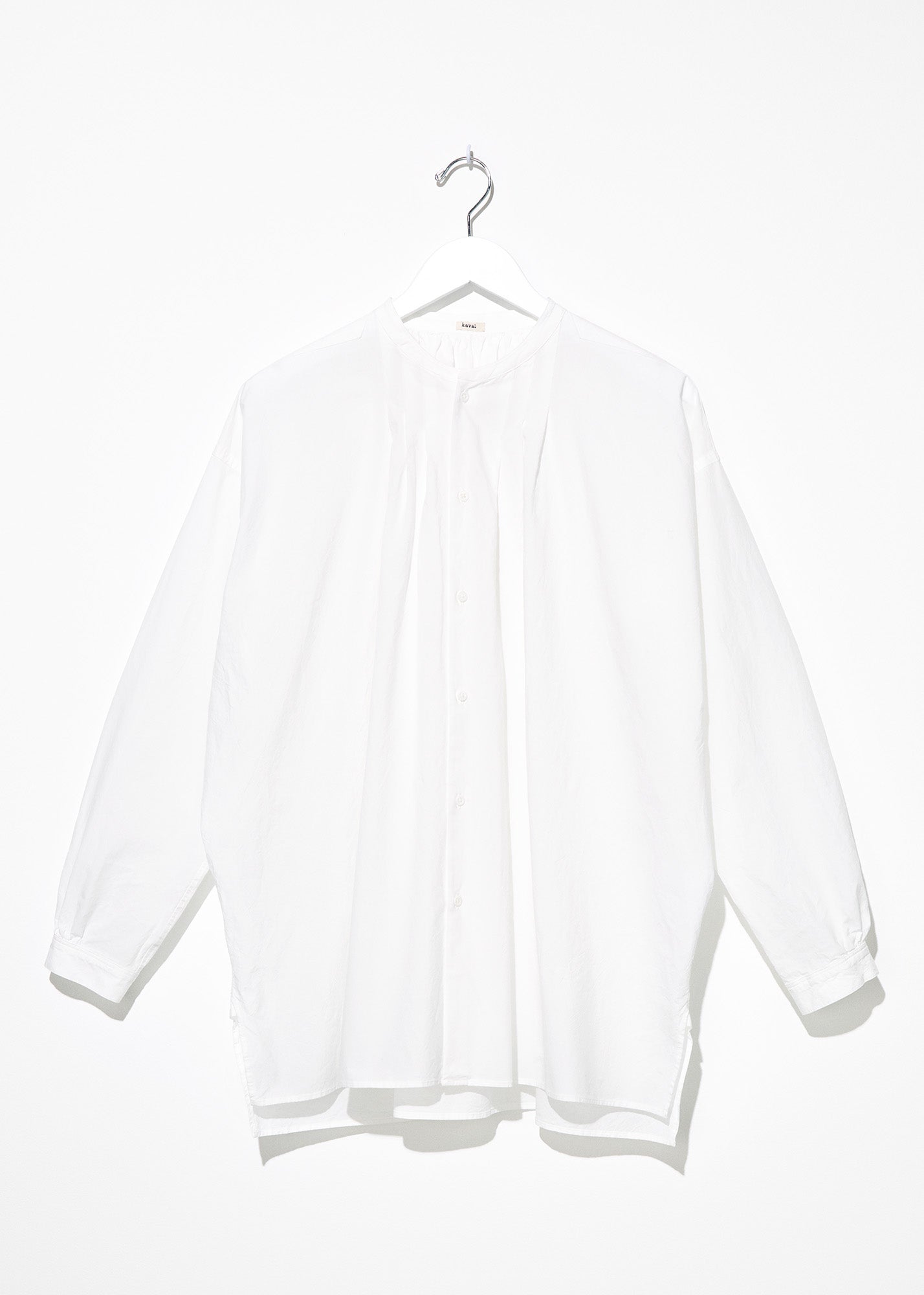 Kaval Stand Collar Gather Blouse Off White | Tiina The Store