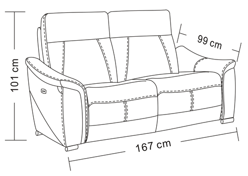 1705 Loveseat with 2 Recliners